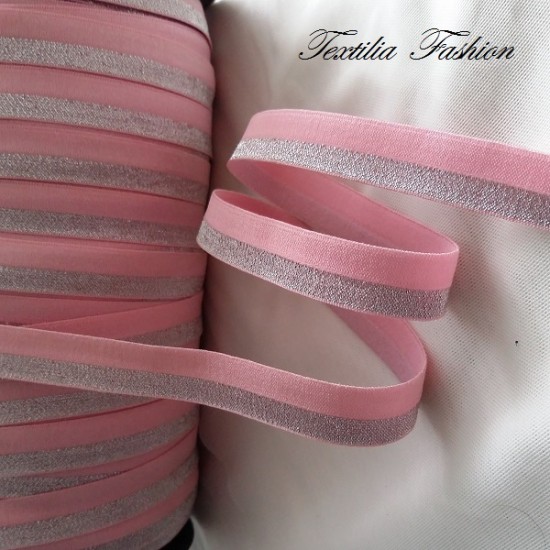 Ластик прегъвен за дамско бельо и облекло,тъкан 14mm с lurex