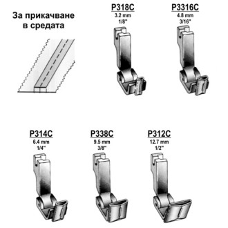Крачета за пришиване на ширит в средата P318C, P3316C, P314C, P338C, P312C Крачета за пришиване на ширит в средата P318C, P3316C, P314C, P338C, P312C