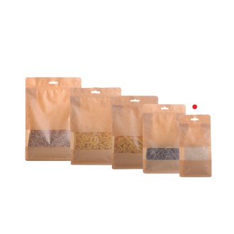 Пликове крафт тип Doy Pack,с прозорец и с цип Пликове крафт тип Doy Pack,с прозорец и с цип