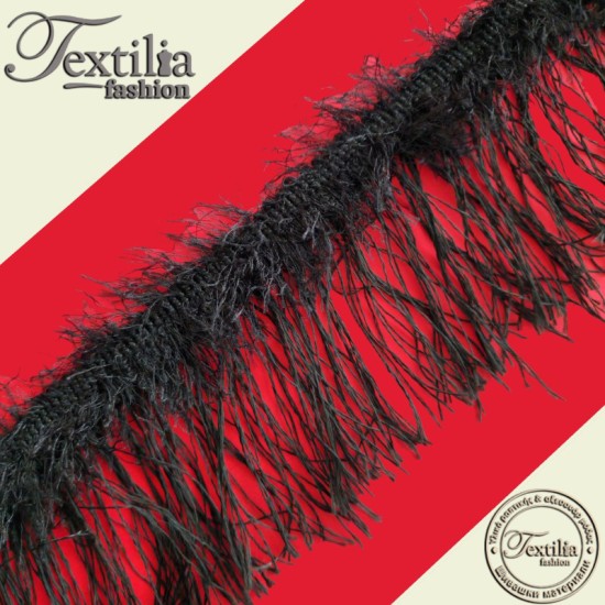 Ширит с ресни в черно, Ширина: 9см Ширит с ресни в черно, Ширина: 9см